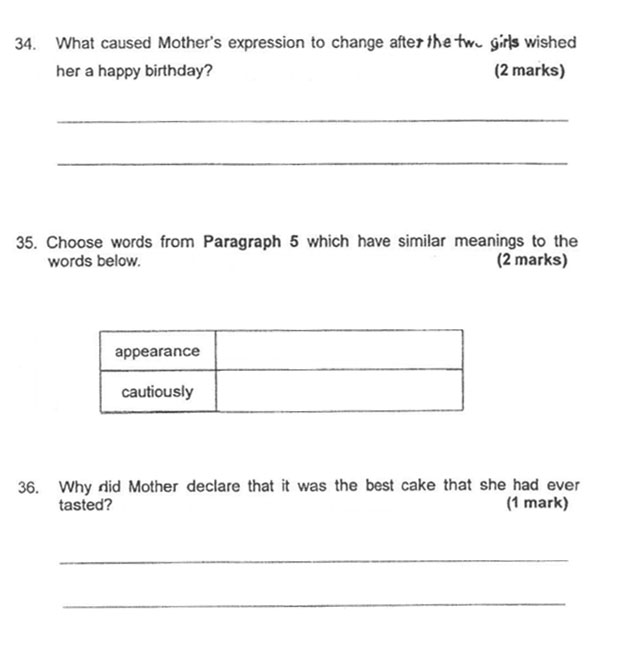 P2 comprehension OE page 3